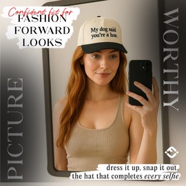 Two Tone Vintage Snapback Hat - My Dog Said You're a Hoe - Black/Beige