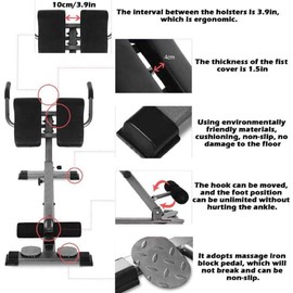 Roman Chair Back Hyper Extension Bench Adjustable Exercise Machine for Home Gym Abdominal Workout Equipment Foldable 30-40-50 Degrees Adjustable
