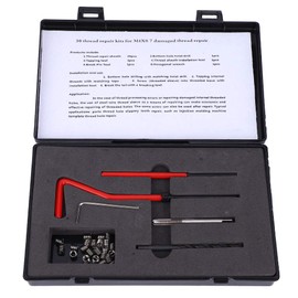 Natudeco 30Pcs Thread Repair Kit Twisted Drill Tap Wrench Threaded Insert Tool M4x0.7 Helicoil Repair Kit Stainless Steel Rethreading Tap Set for Auto Repairing