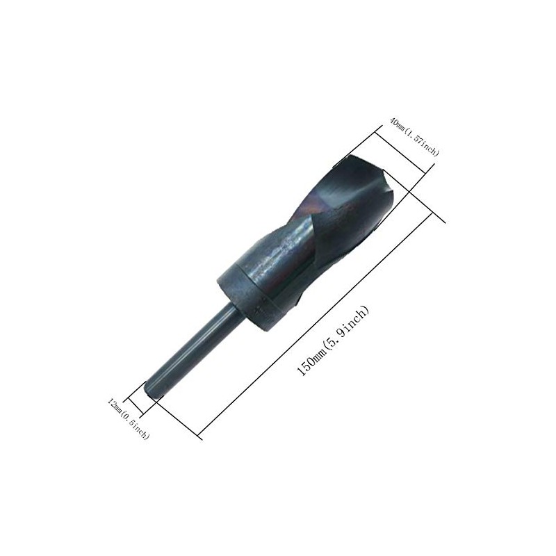 XMHF 40mm Black Oxide High Speed Steel Reduced Shank Drill