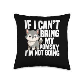 Pomsky Stuffed Animal Dog Plush Harness for Pomsky Throw Pillow