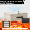 Fireproof Document Box with Combination Lock,Fireproof Money Bag Included-Secure Storage