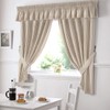 Alan Symonds Gingham Kitchen Curtains Beige Pelmet 136 x 10