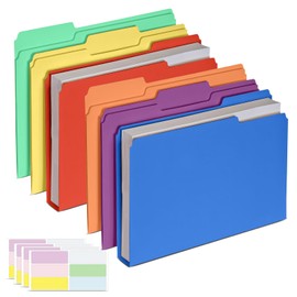 Manila File Folders, 18 Pcs Reinforced File Folders, Plastic File Folders for Notes, Office, School, Home