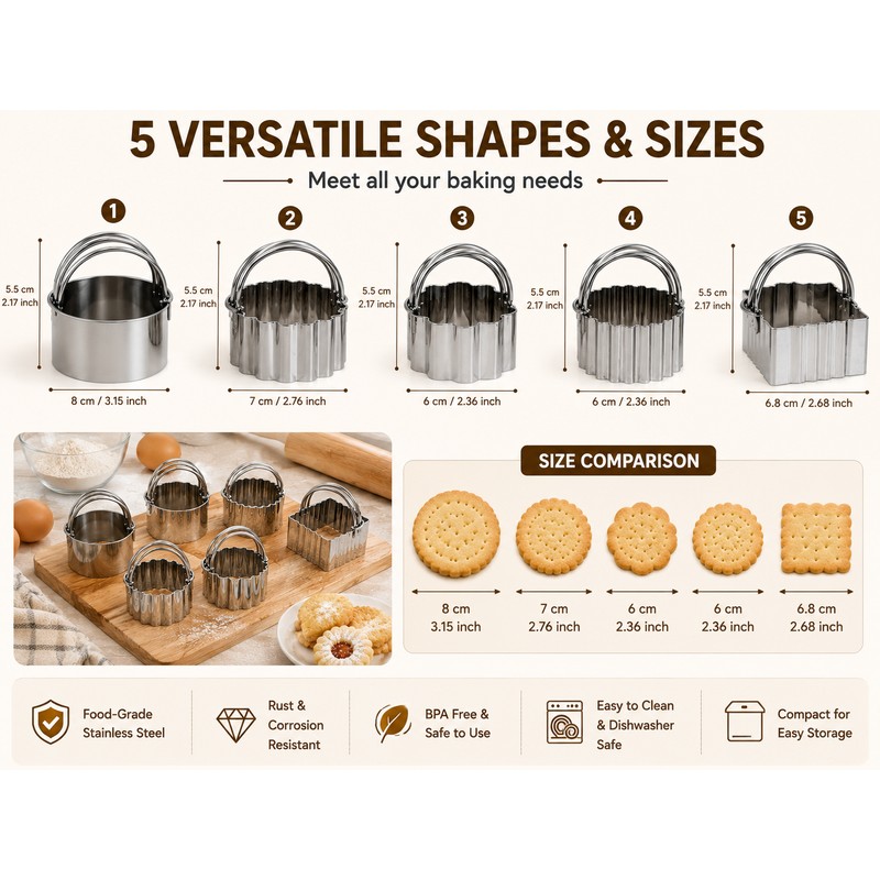 5 Pieces/set Stainless Steel Manual Food Grinder Meat Mincer Sausage