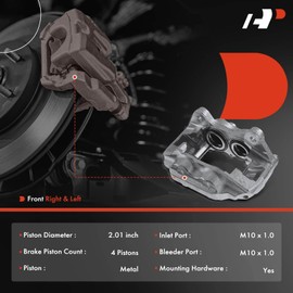A-Premium Disc Brake Caliper Assembly Compatible with Select Lexus and Toyota Models - Land Cruiser, LX470 2003 2004 2005 2006 2007 4.7L - Front Driver and Passenger Side