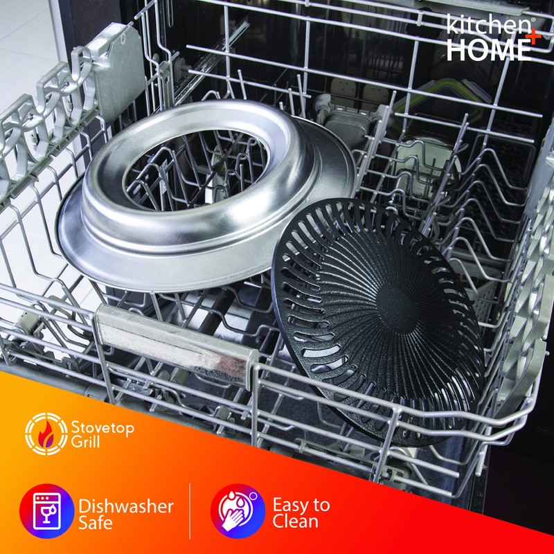 Kitchen + Home Stove Top Smokeless Grill Indoor BBQ, Stainless