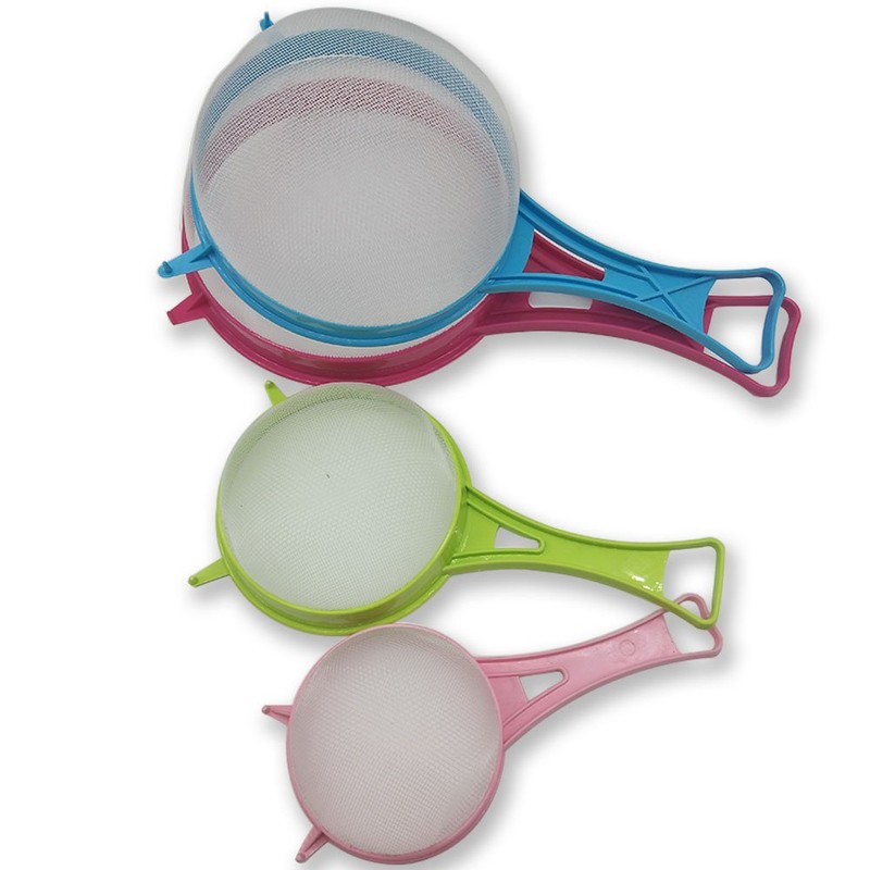 4Pcs Plastic Mesh Strainer Colander Set, Food Soy Milk Flour