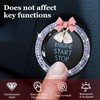 Hovom Cute Bow Bling Car Push Start Button Decoration Ring,