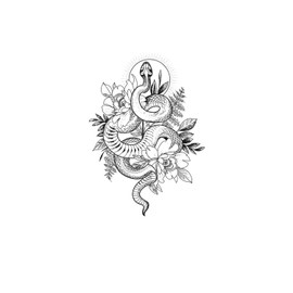 kobench Temporary Tattoos,Snake Plant - K7 Design,Waterproof,Easy-to-Apply,Long Lasting 1-2 Weeks, Plant-Based,Snake Tattoos