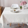 Itisyou Tablecloth Knitted Tablecloth White Knit Tassel Tablecloth Table Cloth