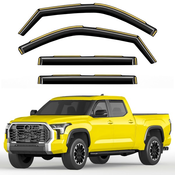 Deejecsun Deejecsun in-Channel Window Rain Guards Fit for Toyota Tundra