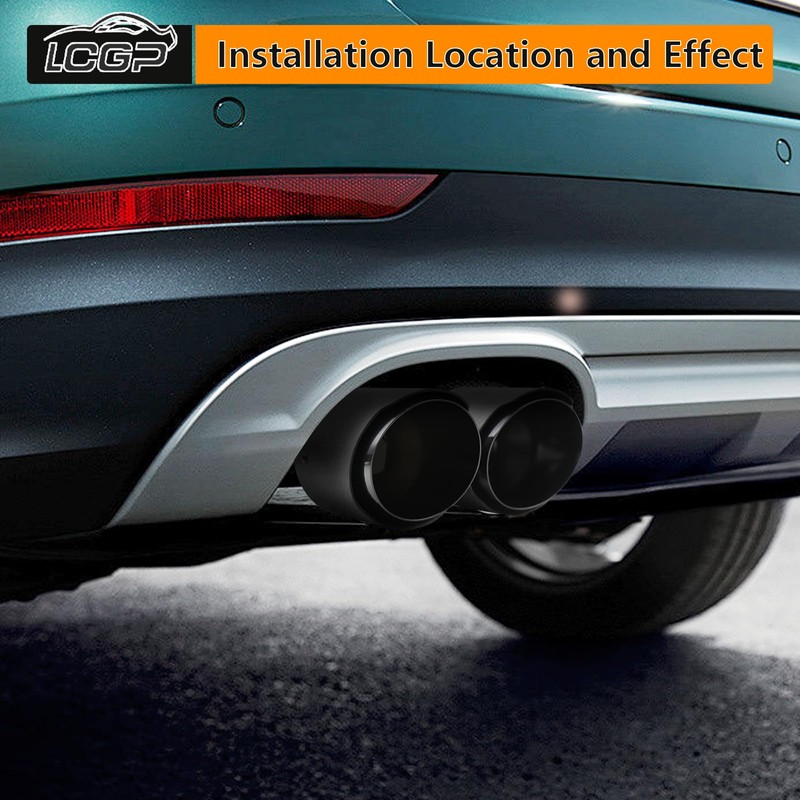 LCGP 2 Pack Carbon Fiber Exhaust Tip 2.5" Inlet to