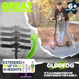 GLDDFDG Commuter Adult Scooter 300 lbs Capacity, Big Wheels Scooters, Sport Folding Kick Scooter for Kids 10 Years and up, 4 Adjustable Levels, Bearing ABEC 9, 15 lbs,Pink