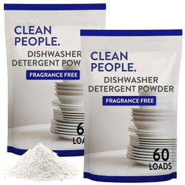 The Clean People Dishwasher Detergent Powder | Cuts Grease and Rinses Sparkling Clean | Residue-Free | Fragrance Free and Unscented, 120 Loads