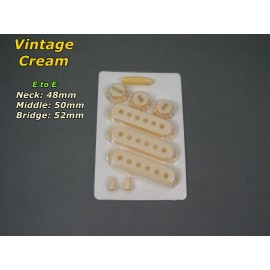 Donlis Pickup Covers Size 48/50/52mm & Knobs for SSS Stratocaster or Strat Style Guitar - Vintage Cream