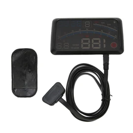 Head Up Display Car Universal 5.5in HUD Windshield Screen Projector, Speedometer OBD2 HUD GPS Interface, Speed, Engine RPM, OverSpeed Warning, Water Temperature, for All Vehicle