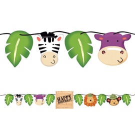 Creative Converting Safari Adventure Circle Ribbon Banner, Multicolor, One Size