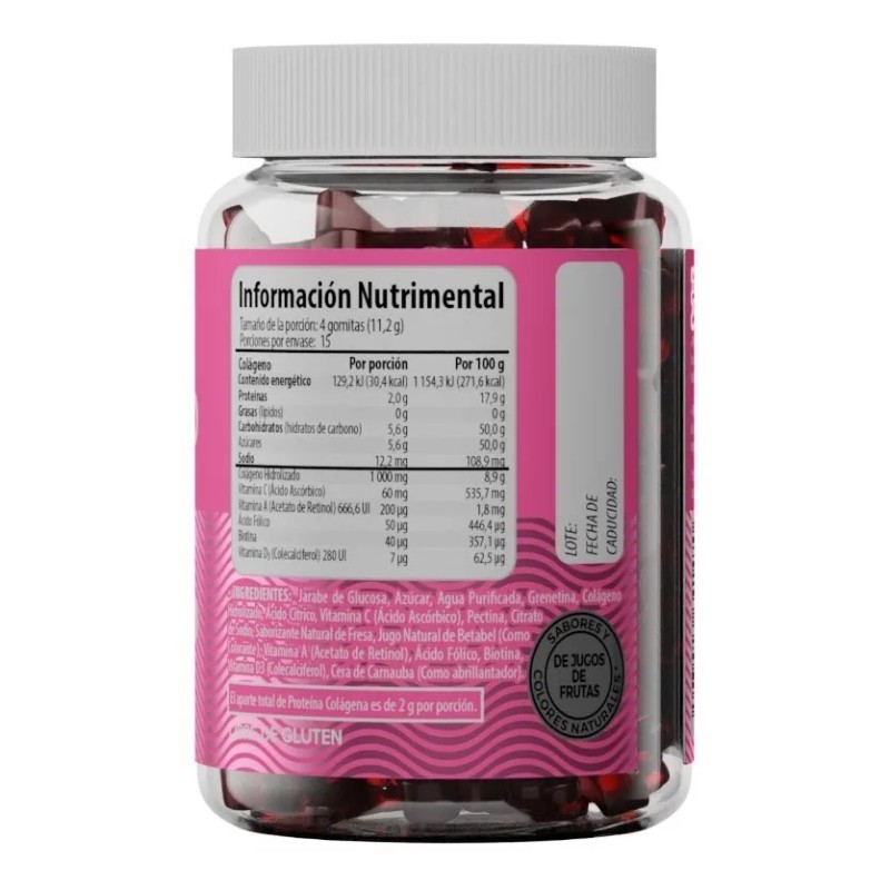 Colágeno + Biotina 60 Gomitas Belabear Vitamina A, C, D