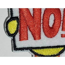 Unbranded No Emoji White Sign Red  Cute Cut Out  Easy Iron On Embroidered Patch