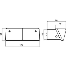 AMA Front Headlight Left 2 Functions 165 x 60 mm