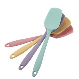 HAIJSEVR 4pcs Silicone Spatula Set, Heat Resistant Rubber Spatulas Seamless Design Kitchen Utensils Set for Baking Cooking and Mixing, Food Grade Non Stick Dishwasher Safe (Light Yellow)