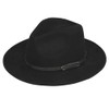 ericotry Wide Brim Fedora Hat Classic Black Belt Buckle Felt