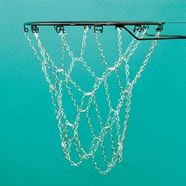 Sure Shot Chain Basketball Net-White, Silver, One size