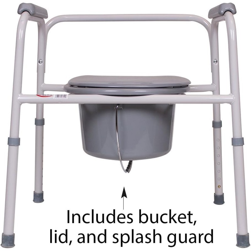 Carex 3-in-1 Folding Bedside Commode with 42 Pack Commode Liners