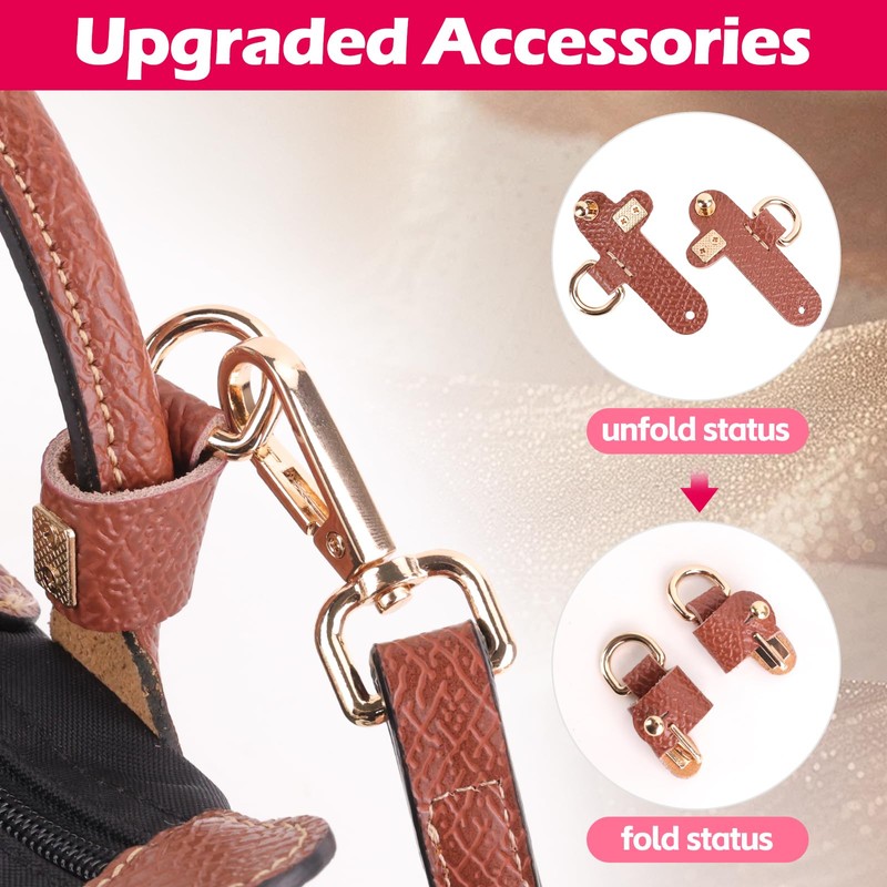 2 Pcs Strap Compatible with Longchamp Mini Bag, Adjustable Strap