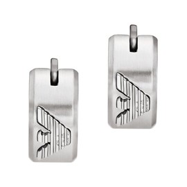 Emporio Armani EGS3165040 Men's Silver Stainless Steel Earring, Stainless Steel, No Gemstone