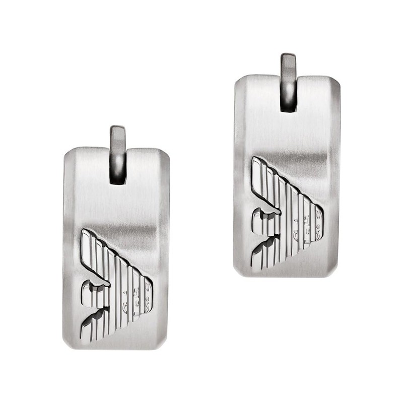 Emporio Armani EGS3165040 Men's Silver Stainless Steel Earring, Stainless Steel,