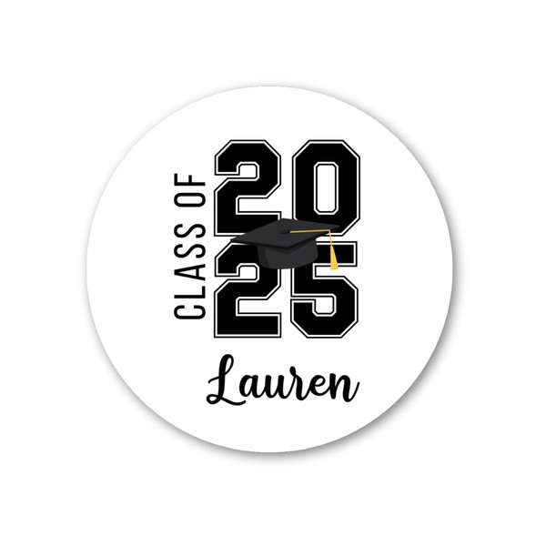 Emma Pink Studio Personalized Graduation Party Favor Labels, Graduation Announcement