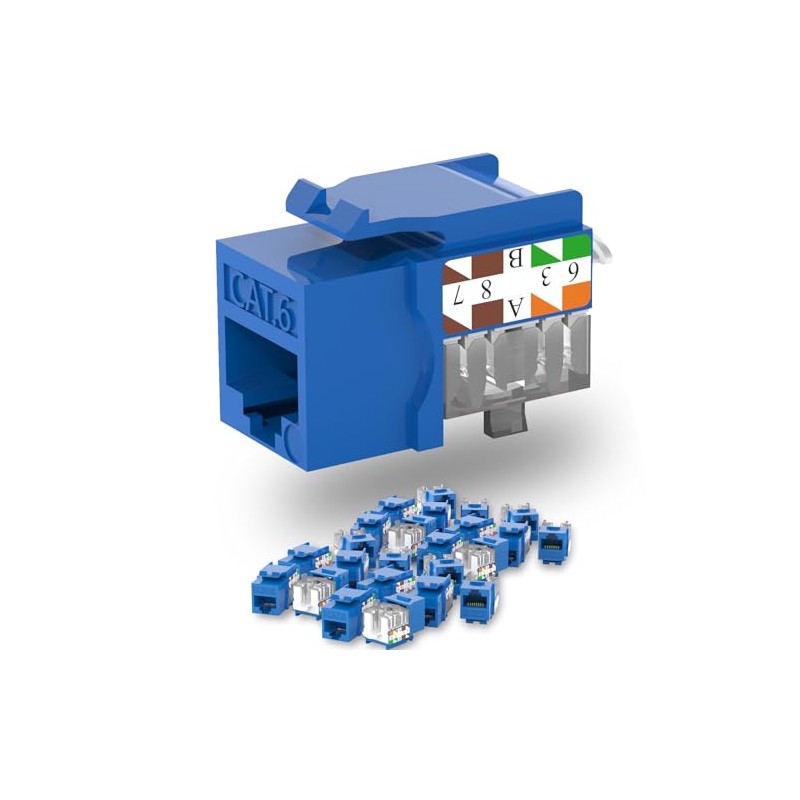 Conector Keystone Cat6 Slim - Paquete de 25 RJ45 de