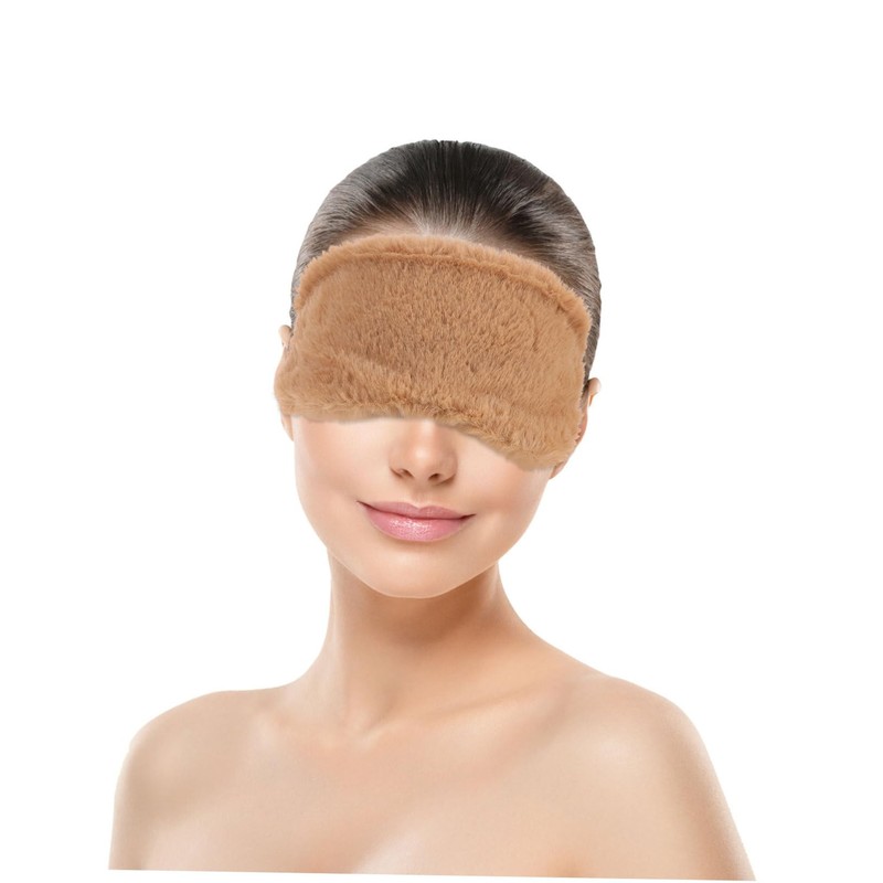 SAFIGLE 2pcs Fluffy Plush Eye Mask Soft Sleeping Blindfold for