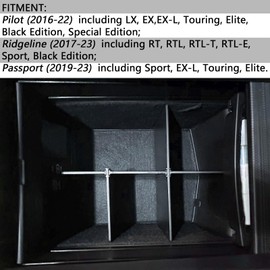 EDBETOS Armrest Divider Compatible with Honda Pilot 2016-2022 / Ridgeline 2017-2023 / Honda Passport 2019-2023 Center Console Organizer Insert Accessories，Custom Design