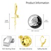 PRAYMOS Gold Cross Earrings for Women Sterling Silver Dangle Drop