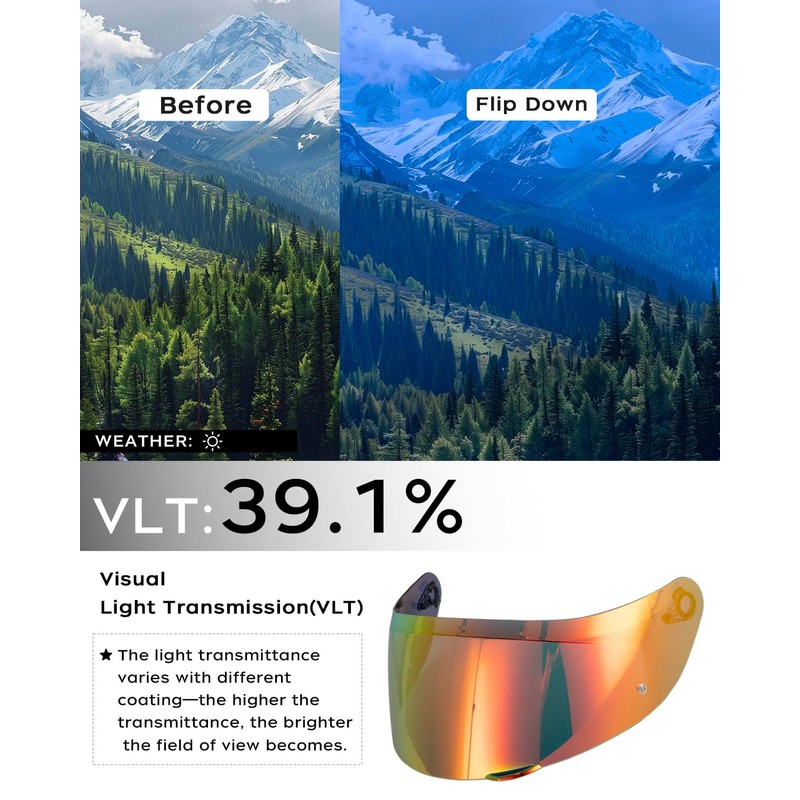 Soman K1S Visor, Tinted K5S K3SV Shield Replacement Compatible with