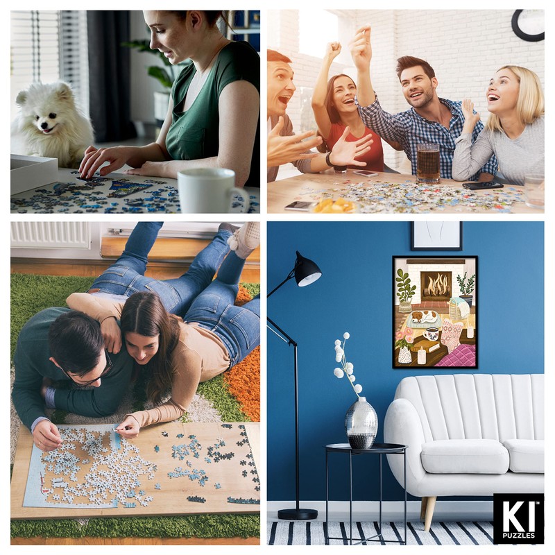 500 Piece Puzzle for Adults Hygge Collection Cozy Fireplace by