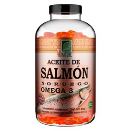 All Nature. Aceite de Salmón Noruego Omega 3. 320 Cápsulas. 1300 mg por Porción con EPA y DHA. Suplemento Familiar con Ingredientes Naturales y Alta Pureza.