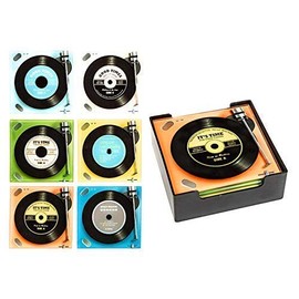 Shudehill Giftware Record Coasters Square Set of 6