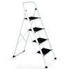 JungleA 4 Step Ladder Portable Folding Step Stool for Adult,w/Wide