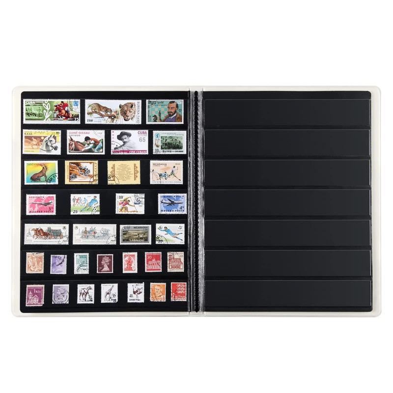 MUDOR Stamp Collecting Album, 7 Rows Pockets Stamp Book for