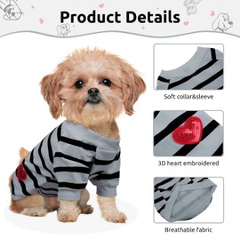 Preferhouse Pet Dog Striped T-Shirt Dogs Cats Cotton Vest Spring Summer Pet Apparel Tee Shirt Suitable for Small and Medium Large Pets French Bulldog Bichon