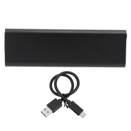 M.2 NGFF SSD Hard Drive Enclosure B Key USB3.1 Type C 10Gbps High Speed Transmission Metal Solid State Drive Enclosure Black A‑C Cable