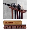 cenleoha Black Walnut Wood Belt Rack with Slide, Belt Hanger