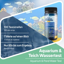 sanafish Aquarium Water Test 7 in 1. 100 Test Strips in Tub. Check water quality in pond and aquarium.