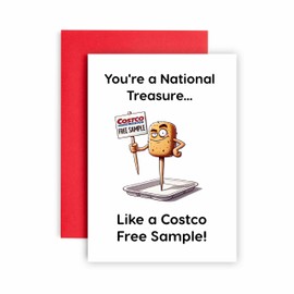 Huxters Funny Birthday Card for Him MenYou're Like a National Treasure Costco Sample Rude Greeting for Dad Brother Uncle Mom Sister Auntie - - 17 by 12cm (Free Sample)