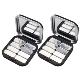 FRCOLOR Eyeshadow Container 2pcs Eye Shadow Box Makeup Samples Empty Magnetic Palette Empty Makeup Palettes Travel Powder Box