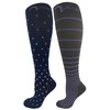 2 Pair Design Compression Socks (Medium, Design Set)